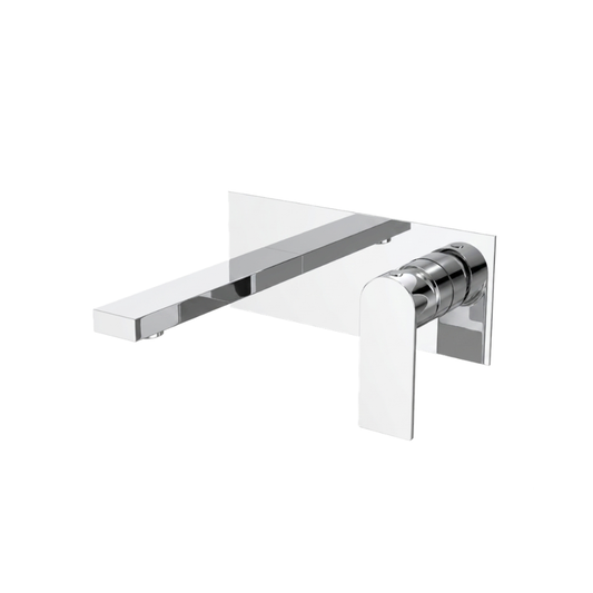Orvieon Velora Wall Basin Mixer in Sterling Chrome