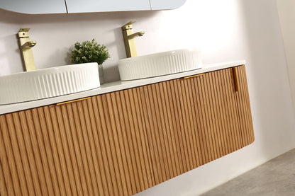 Carysil Forma 1500MM Wall Hung Walnut Side Drawer Vanities