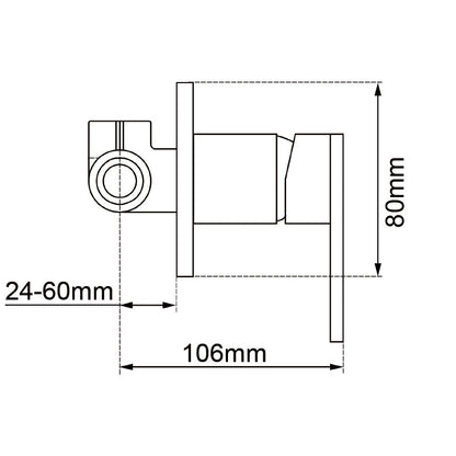 LUCID PIN - Chrome Wall Mixer (80mm Cover Plate )