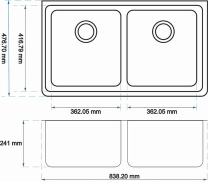 865x540x229mm White Granite Butler Sink Single Bowl Farmhouse Kitchen Laundry Sink Apron Front