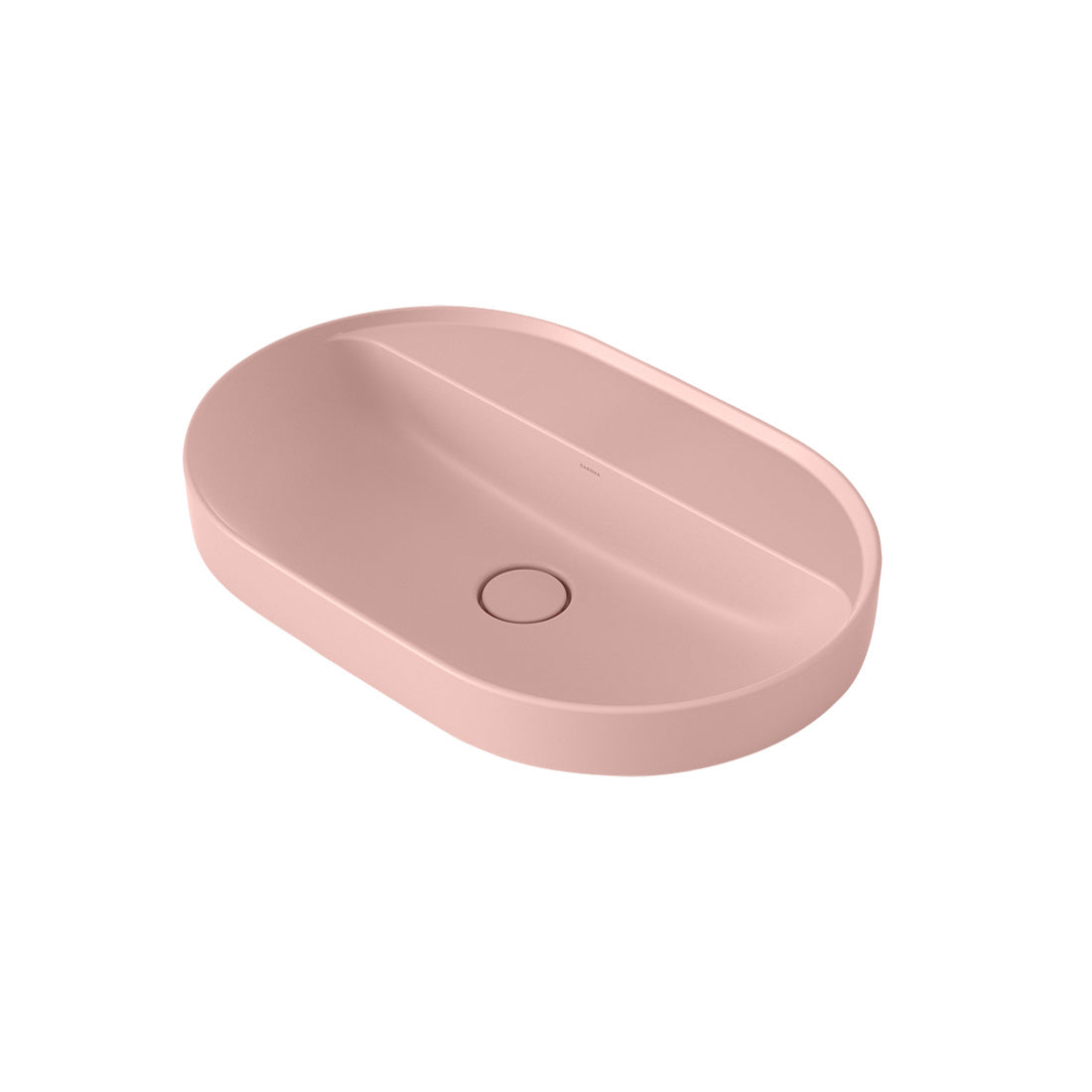 Caroma Liano II 600mm Pill Inset Basin with Tap Landing 0 Tap Hole Matte Pink