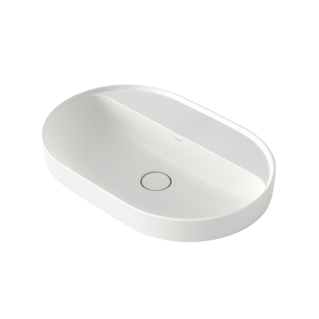 Caroma Liano II 600mm Pill Inset Basin with Tap Landing 0 Tap Hole Matte White