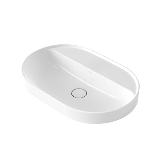 Caroma Liano II 600mm Pill Inset Basin with Tap Landing 0 Tap Hole White