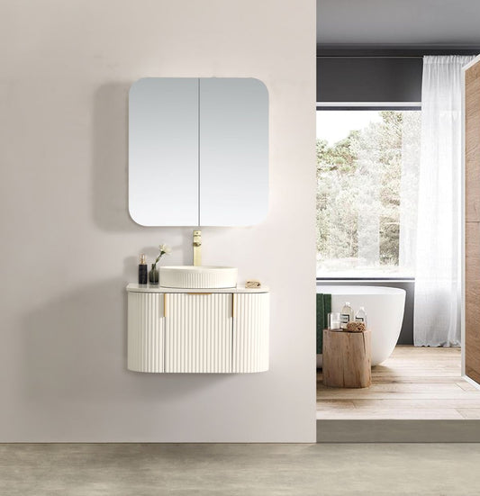 Carysil Forma Series 750MM Wall Hung White Side Drawer Vanities