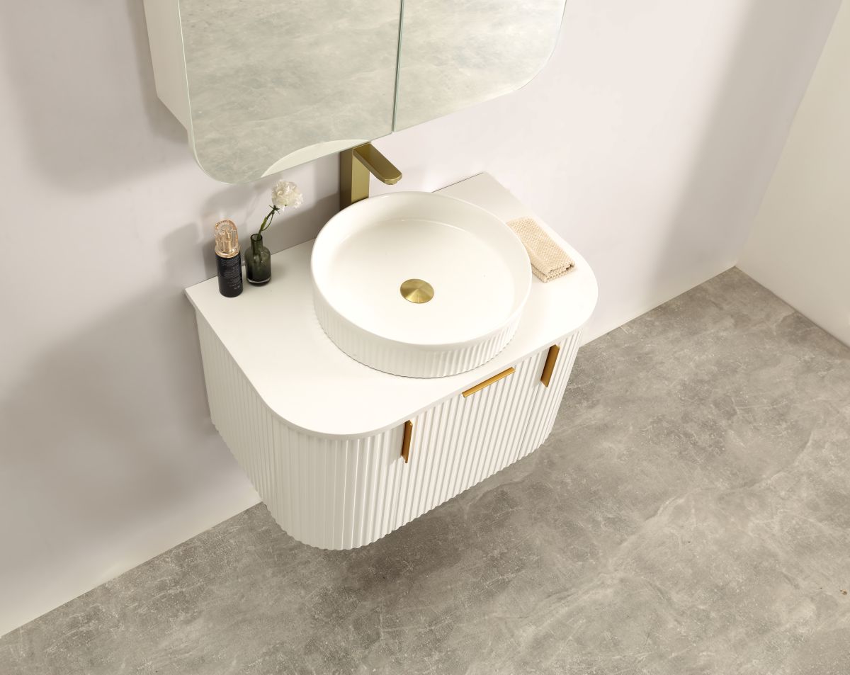 Carysil Forma Series 750MM Wall Hung White Side Drawer Vanities