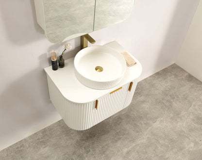Carysil Forma Series 750MM Wall Hung White Side Drawer Vanities