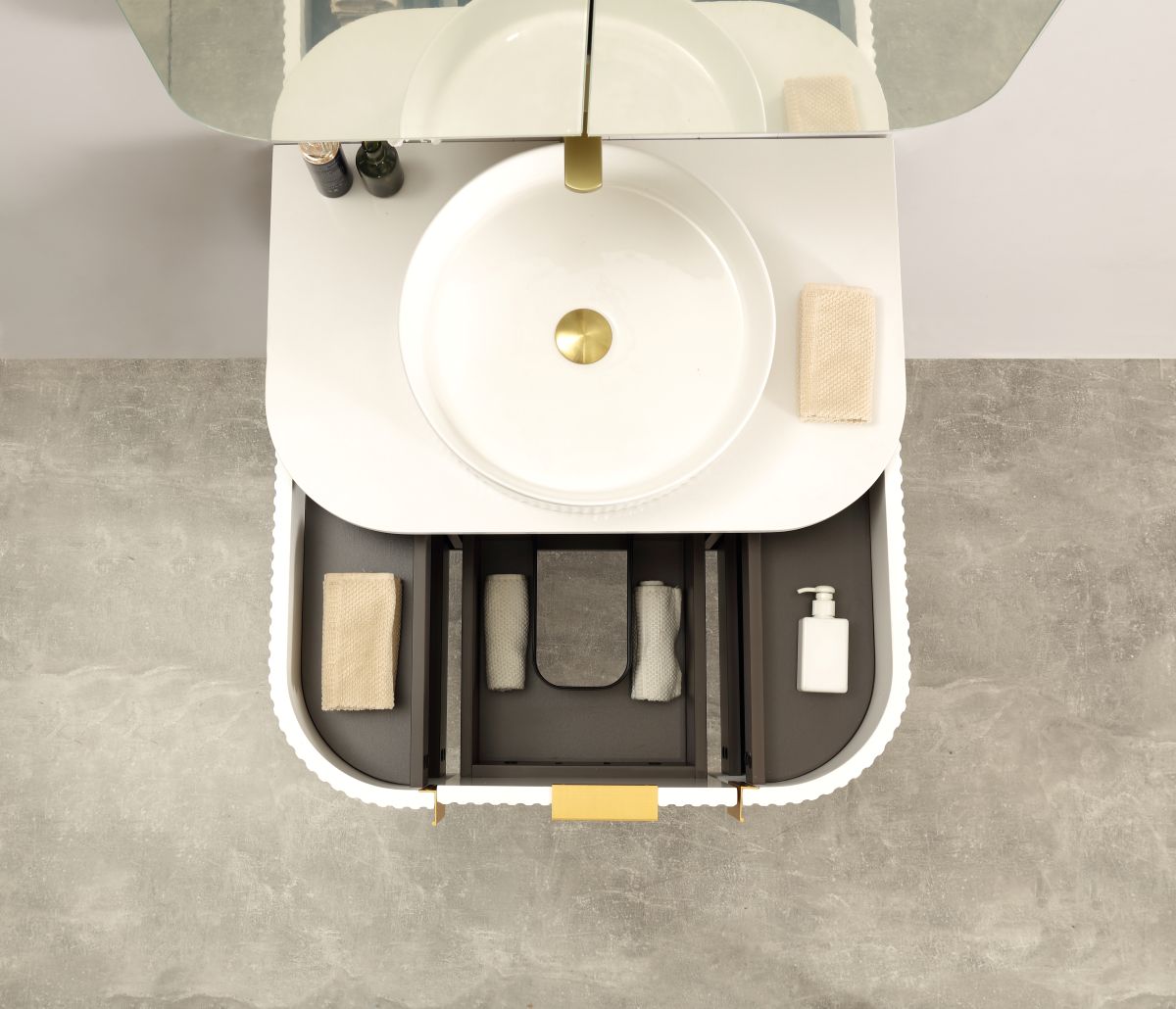 Carysil Forma Series 750MM Wall Hung White Side Drawer Vanities