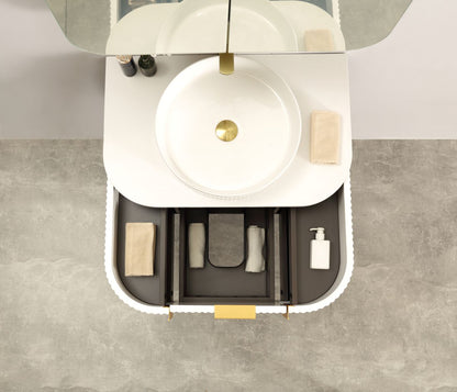 Carysil Forma Series 750MM Wall Hung White Side Drawer Vanities