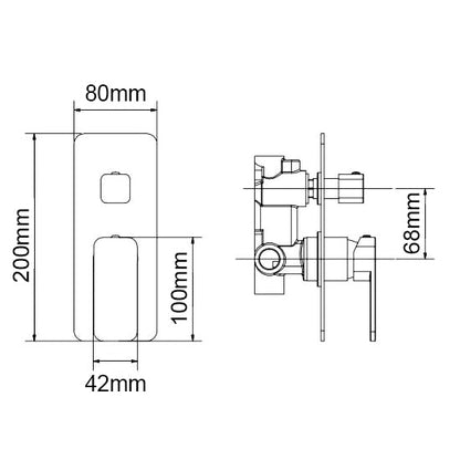 Specification IVANO Series Chrome Diverter Mixer Trim Kit (match CLPD)
