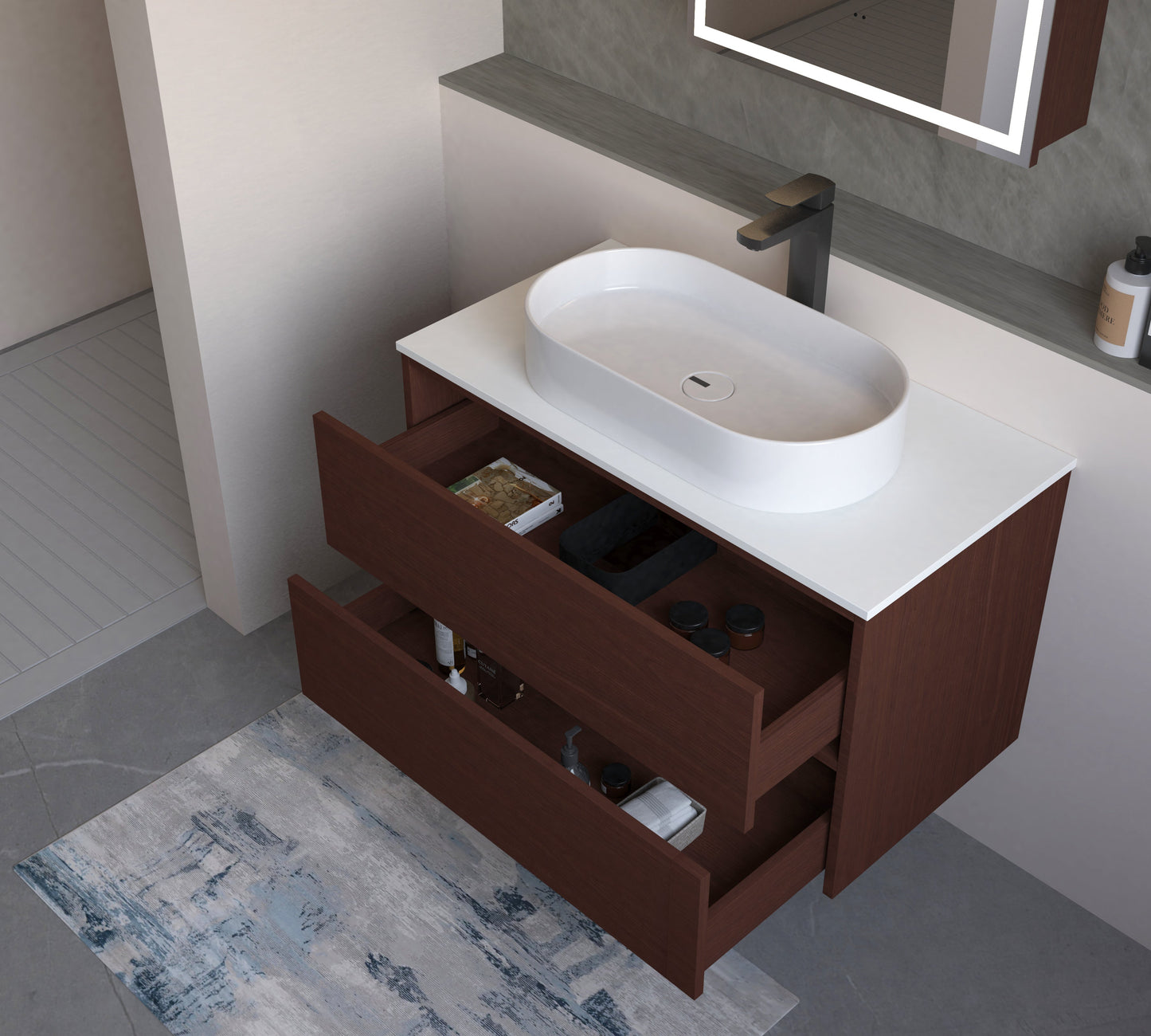 Navona 1200MM Wall Hung Shaker Vanities without Stone Top