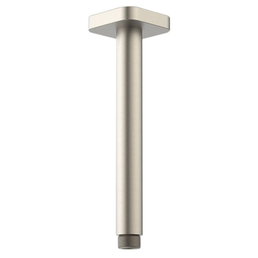 Caroma Luna Straight Arm Square Flange 210 Brushed Nickel