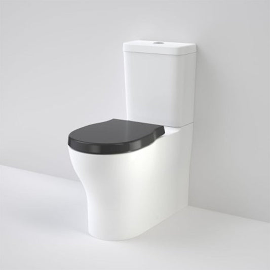 Caroma Opal Cleanflush Easy Height Wall Faced Close Coupled Suite with Double Flap Seat Black