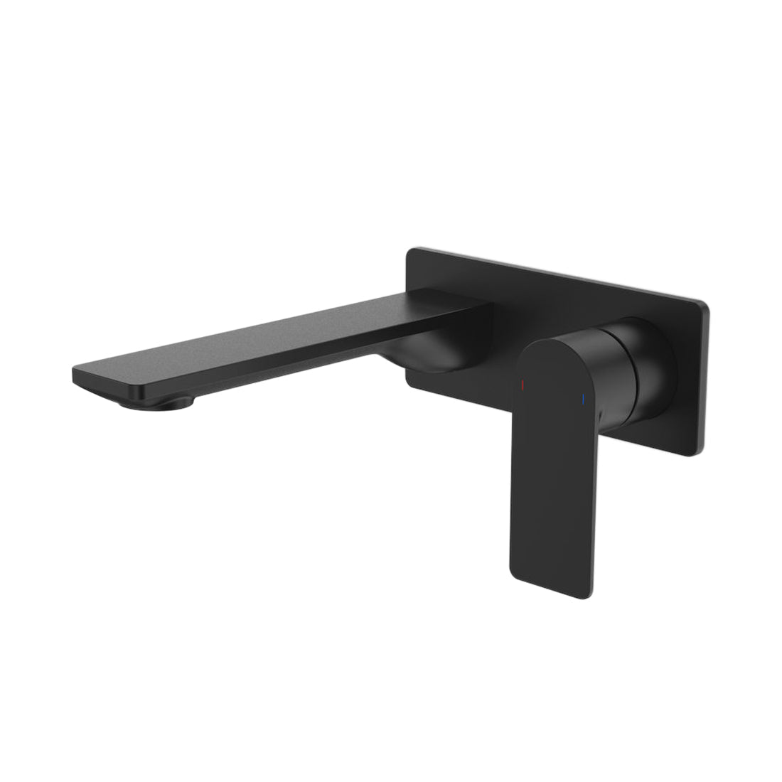Caroma Urbane II 180mm Wall Basin - Bath Mixer - Rectangular Cover Plate Black
