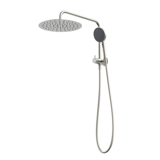 Caroma Urbane II Compact Twin Shower Brushed Nickel