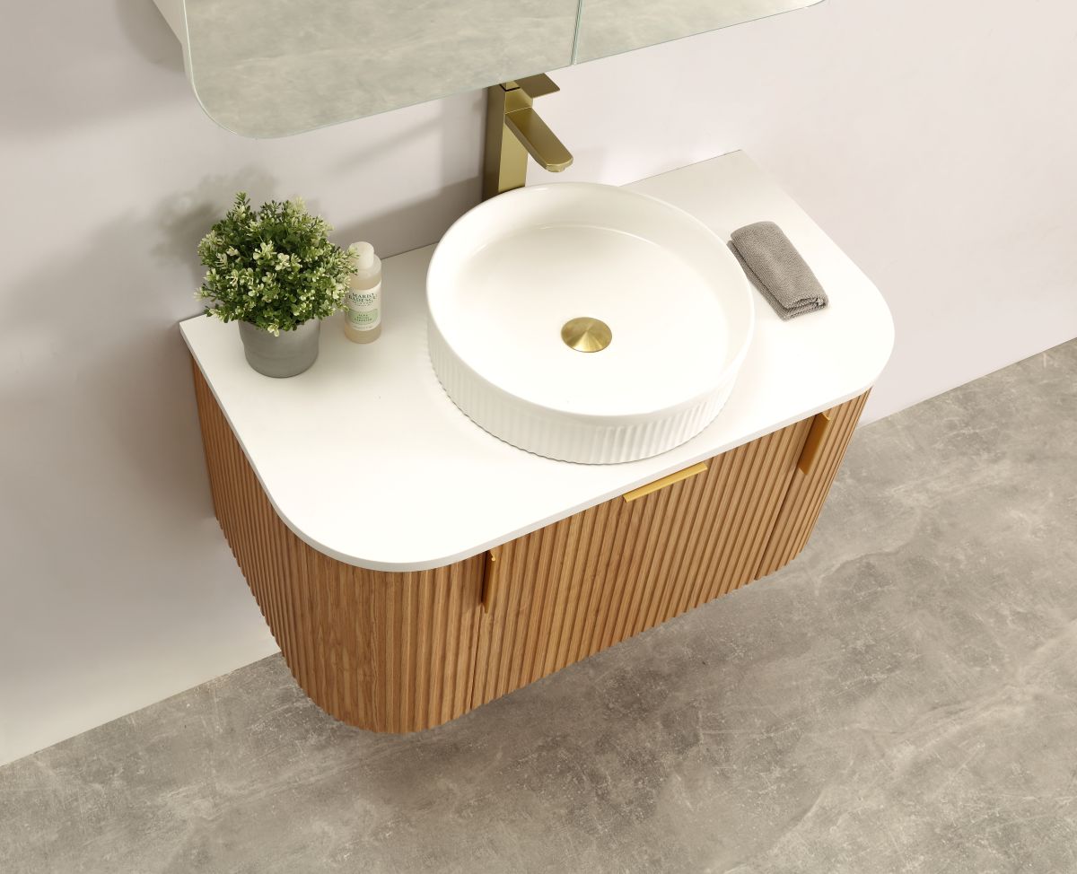 Carysil Forma 750MM Wall Hung Walnut Side Drawer Vanities