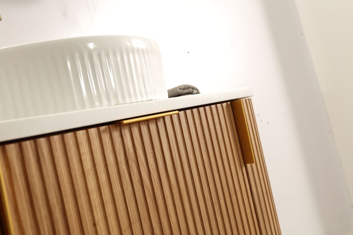 Carysil Forma 900MM Wall Hung Walnut Side Drawer Vanities