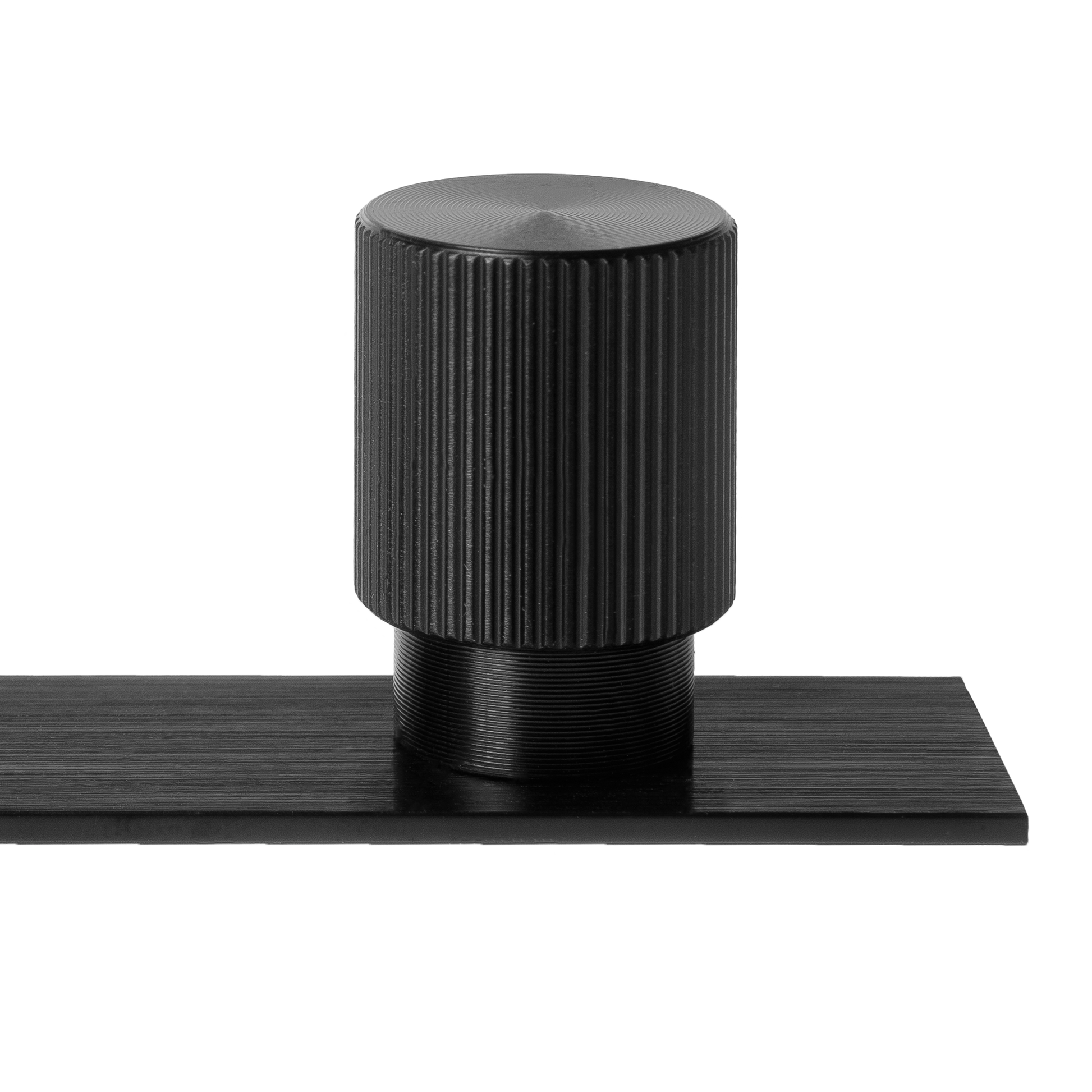 Momo Arpa Round Knob and Backplate 22mm in Brushed Black (2)