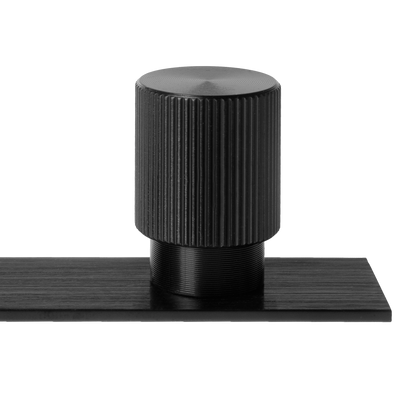 Momo Arpa Round Knob and Backplate 22mm in Brushed Black (2)