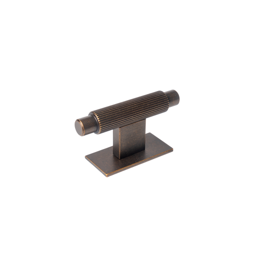 Momo Arpa T Knob And Backplate 70mm In Antique Brass