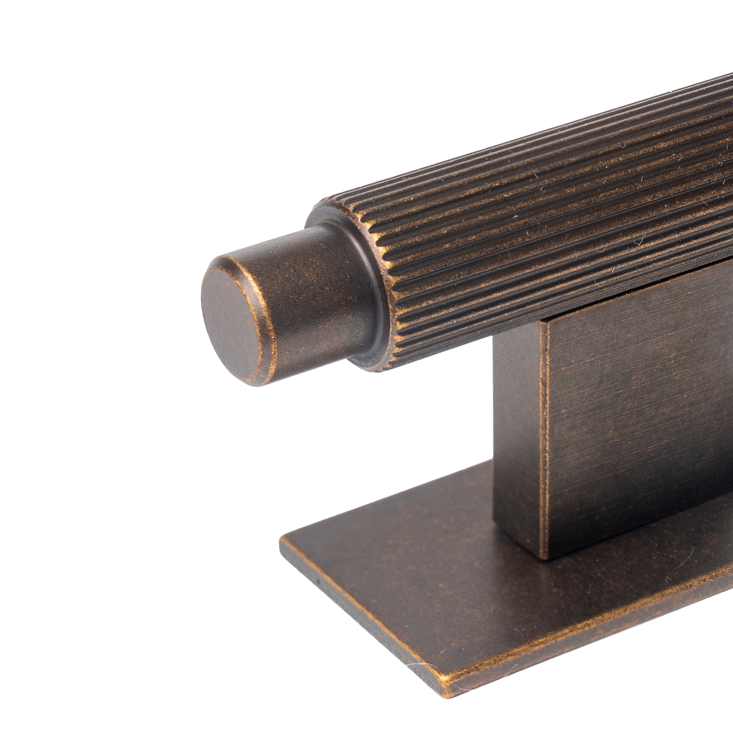 Momo Arpa T Knob and Backplate 70mm in Antique Brass (2)
