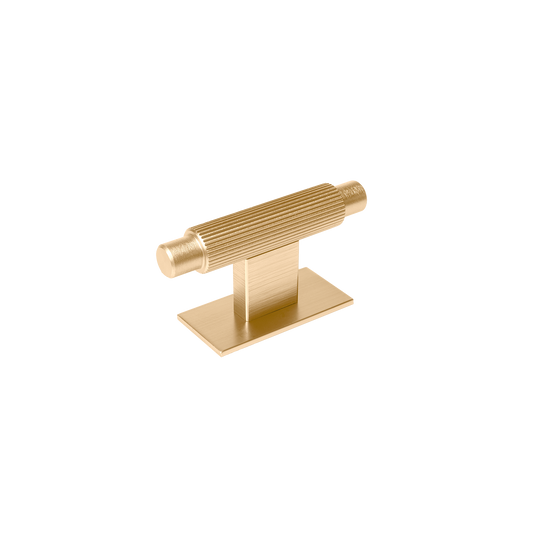 Momo Arpa T Knob and Backplate 70mm In Brushed Dark Brass