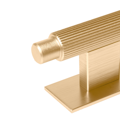 Momo Arpa T Knob and Backplate 70mm in Brushed Dark Brass (2)