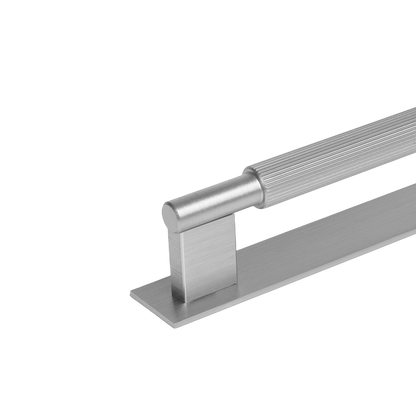 Momo Arpa D Handle and Backplate 192mm in Dull Brushed Nickel (2)