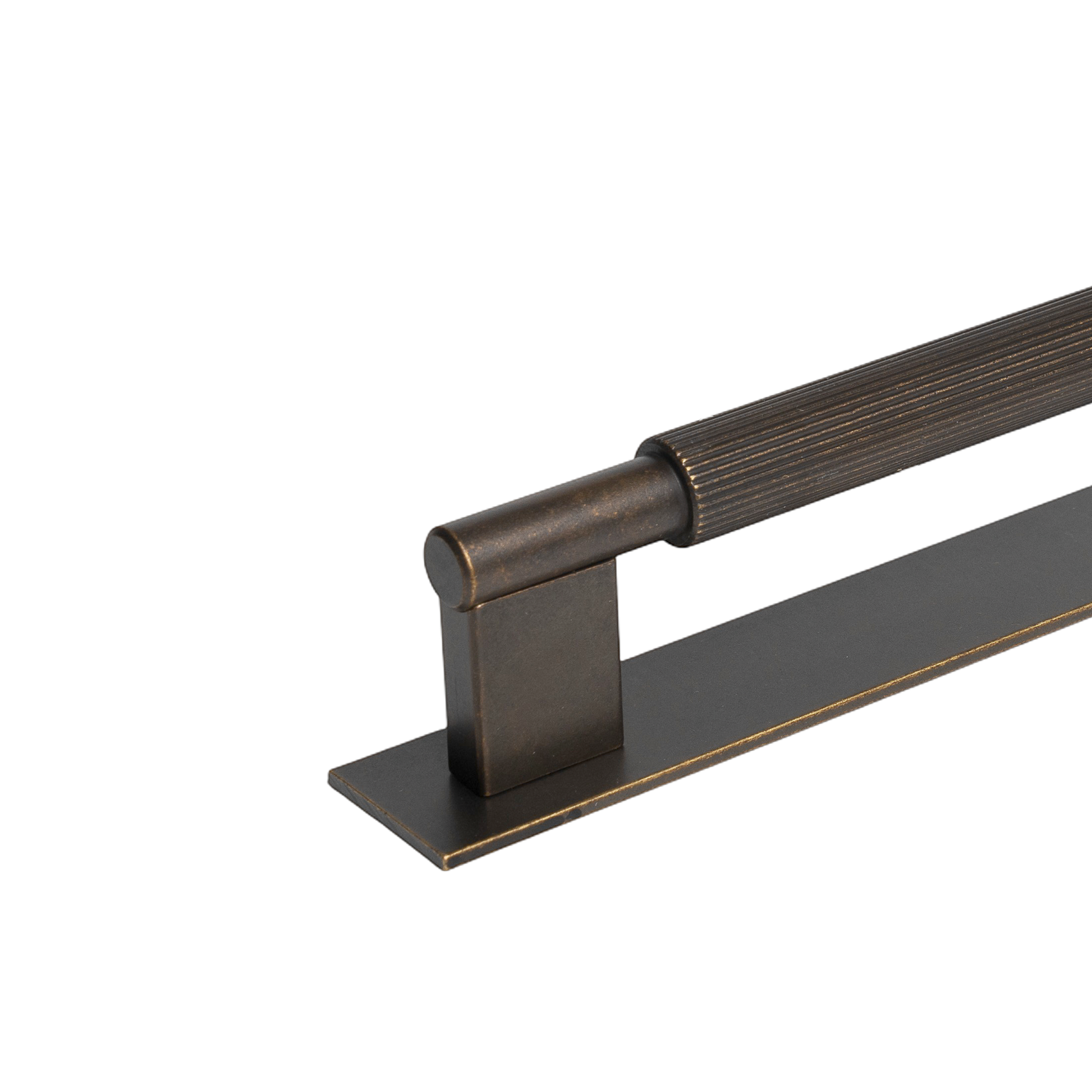 Momo Arpa D Handle and Backplate 192mm in Antique Brass (2)