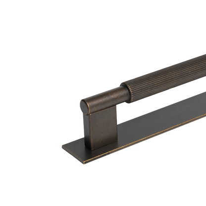 Momo Arpa D Handle and Backplate 192mm in Antique Brass (2)