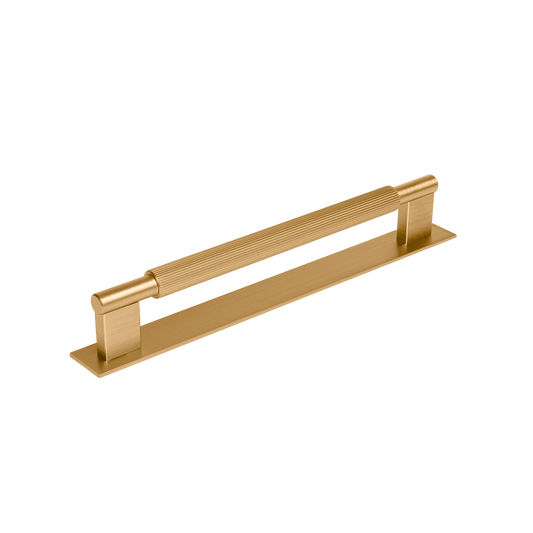 Momo Arpa D Handle and Backplate 192mm In Brushed Dark Brass