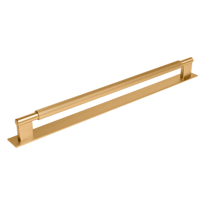 Momo Arpa D Handle and Backplate 320mm In Brushed Dark Brass