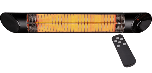 Ash 2000W Wall Mounted Outdoor Heater with Remote 190x945x130mm - Black