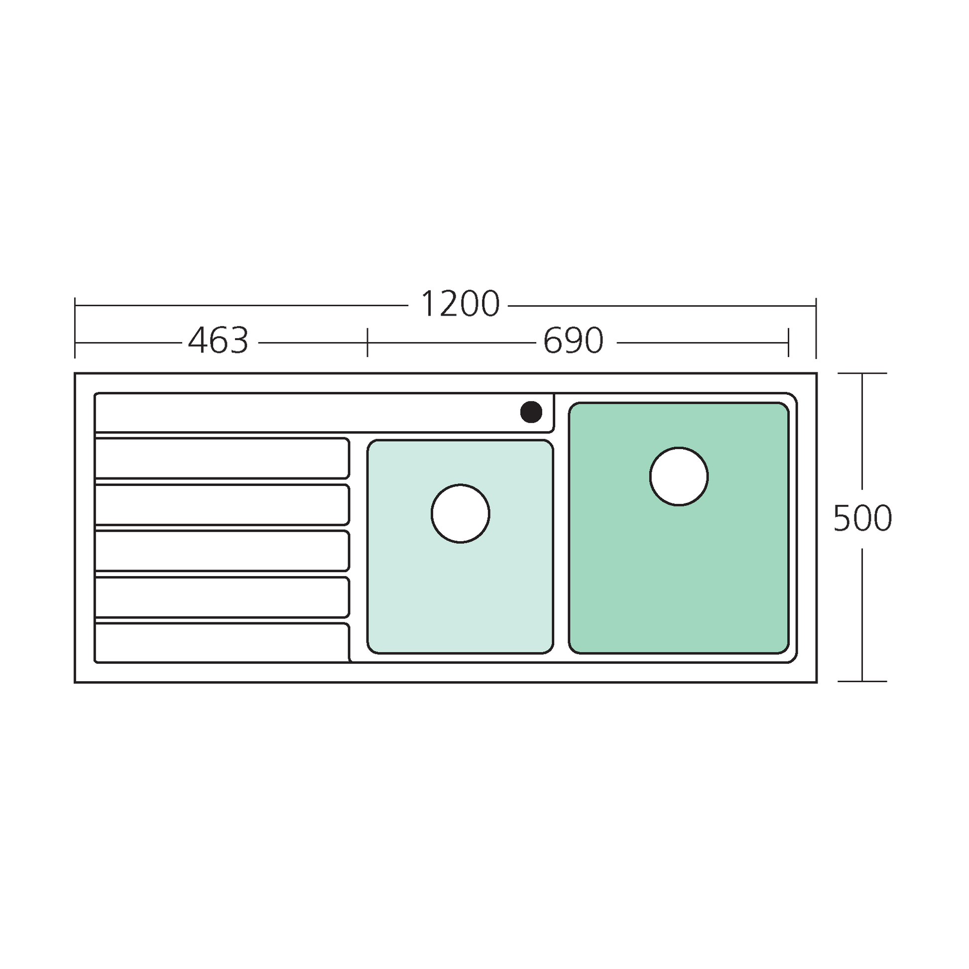 Apollo 1 & 3/4 Bowl Sink with Drainer