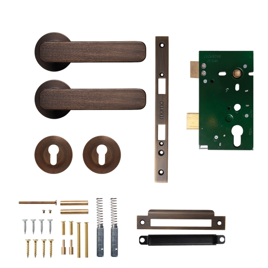 Momo Aspen Solid Brass Lever Entrance Set In Bronze