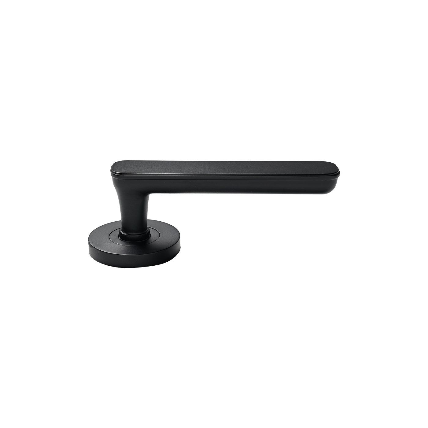 Momo Aspen Solid Brass Lever Entrance Set In Matt Black (2)