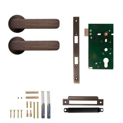 Momo Aspen Solid Brass Mortice Lock Passage Lever Set In Bronze