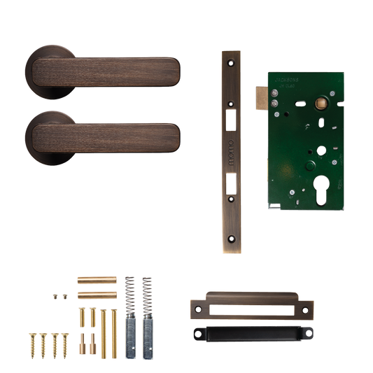 Momo Aspen Solid Brass Mortice Lock Passage Lever Set In Bronze