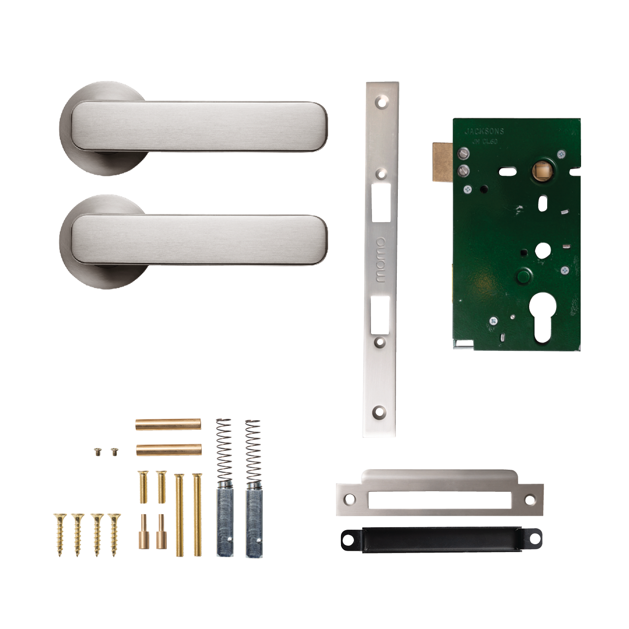 Momo Aspen Solid Brass Mortice Lock Passage Lever Set In Dull Brushed Nickel