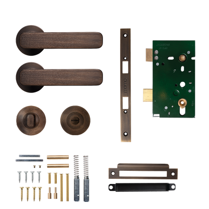 Momo Aspen Solid Brass Mortice Lock Privacy Lever Set In Bronze