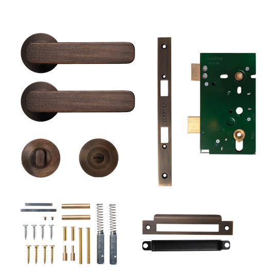 Momo Aspen Solid Brass Mortice Lock Privacy Lever Set In Bronze