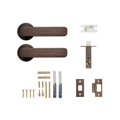 Momo Aspen Solid Brass Tubular Latch Passage Lever Set In Bronze