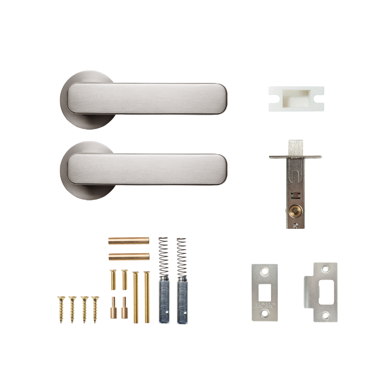 Momo Aspen Solid Brass Tubular Latch Passage Lever Set In Dull Brushed Nickel