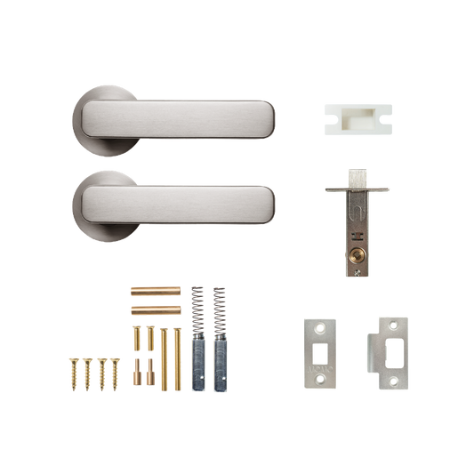 Momo Aspen Solid Brass Tubular Latch Passage Lever Set In Dull Brushed Nickel