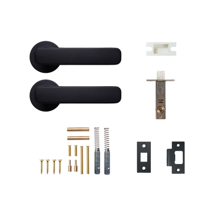 Momo Aspen Solid Brass Tubular Latch Passage Lever Set In Matt Black