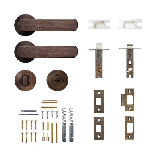 Momo Aspen Solid Brass Tubular Latch Privacy Lever Set In Bronze