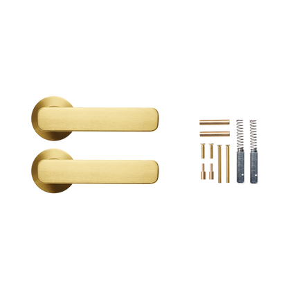 Momo Aspen Lever Handle Set Brushed Satin Brass (2)