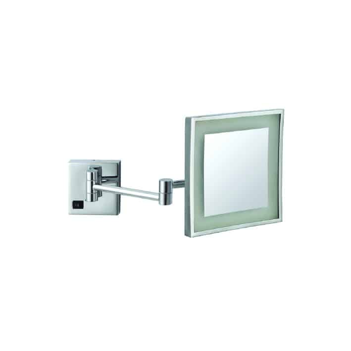 3x Magnification Chrome Wall Mounted Shaving Mirror, with Concealed Wiring