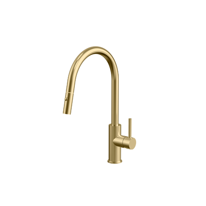 Auren Pull Out Kitchen Sink Mixer in Brushed Aurum