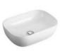 Rectangle Gloss White Above Counter Ceramic Basin Ultra Slim