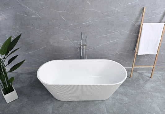 Rovane Fluted Bathtub 1500mm Gloss White